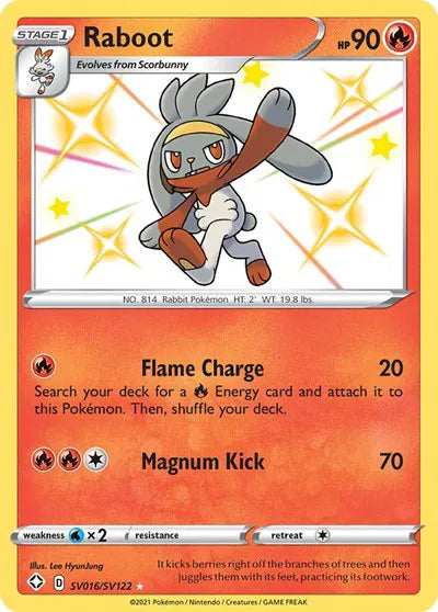 Raboot Shining Fates: Shiny Vault Shiny Holo Rare SV016/SV122