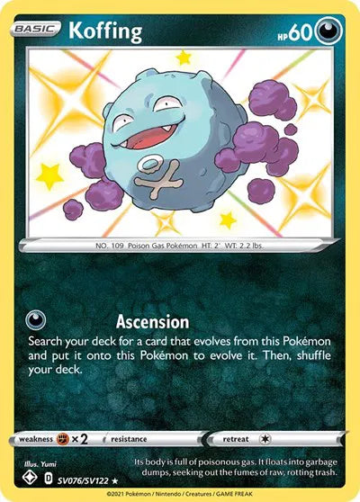 Koffing Shining Fates: Shiny Vault Shiny Holo Rare SV076/SV122