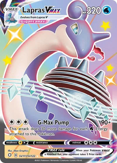 Lapras VMAX Shining Fates: Shiny Vault Shiny Holo Rare SV111/SV122
