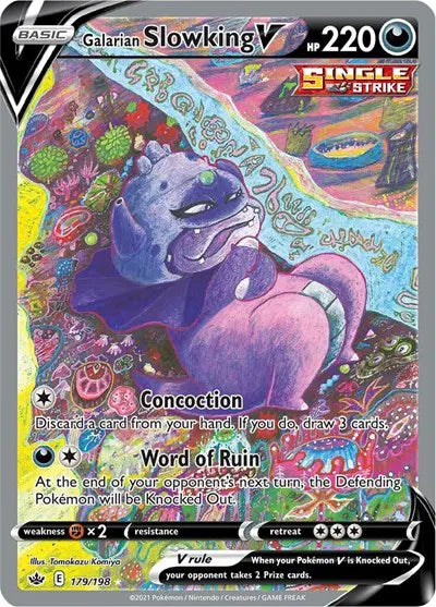 Galarian Slowking V (Alternate Full Art) Pokemon Ultra Rare 179/198 Chilling Reign