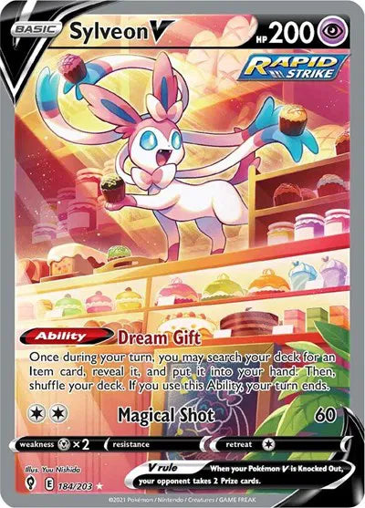 Sylveon V (Alternate Full Art) Pokemon Ultra Rare 184/203 Evolving Skies