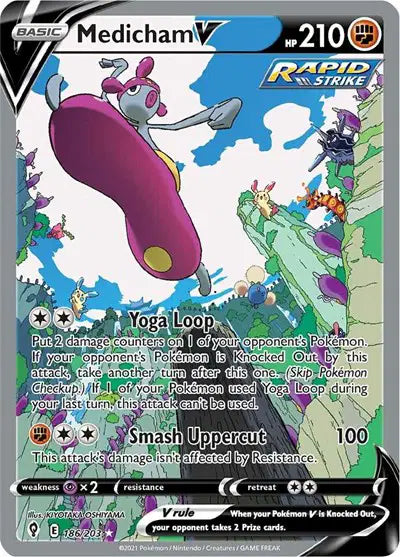Medicham V (Alternate Full Art) Pokemon Ultra Rare 186/203 Evolving Skies