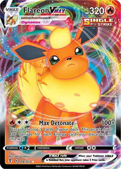 Flareon VMAX Ultra Rare 018/203 Evolving Skies