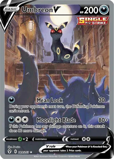 Umbreon V (Alternate Full Art) Pokemon Ultra Rare 189/203 Evolving Skies