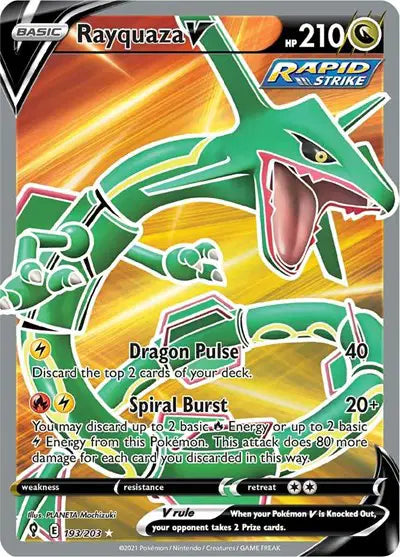 Rayquaza V (Full Art) Ultra Rare 193/203 Evolving Skies