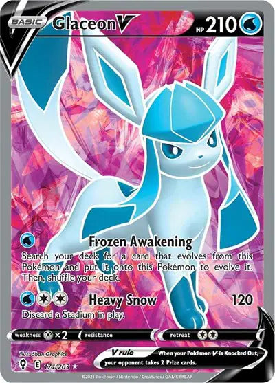 Glaceon V (Full Art)  Ultra Rare 174/203 Evolving Skies