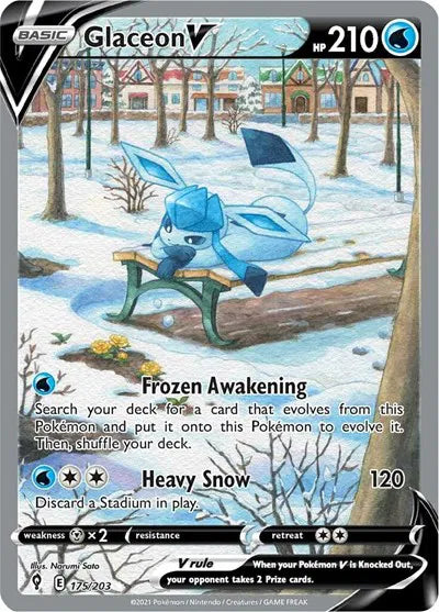 Glaceon V (Alternate Art Full) Evolving Skies Ultra Rare 175/203