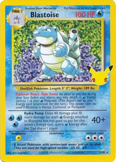 Blastoise Pokemon Classic Collection 2/102 Celebrations: Classic Collection