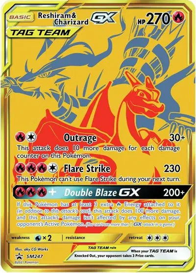 Reshiram & Charizard GX Pokemon Promo SM247 Sun & Moon Promo
