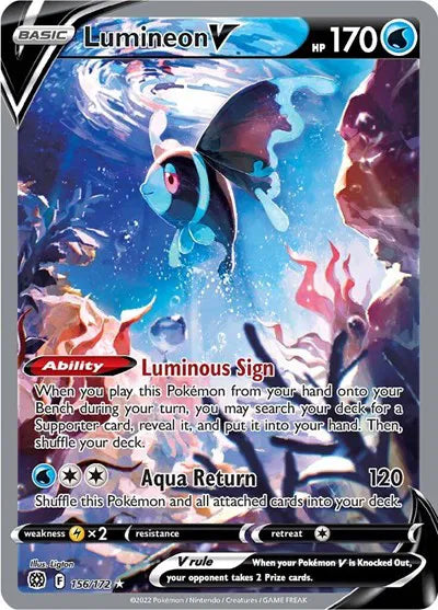 Lumineon V (Alternate Full Art) Pokemon Ultra Rare 156/172 Brilliant Stars