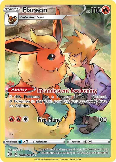 Flareon Ultra Rare TG01/TG30 Brilliant Stars Trainer Gallery