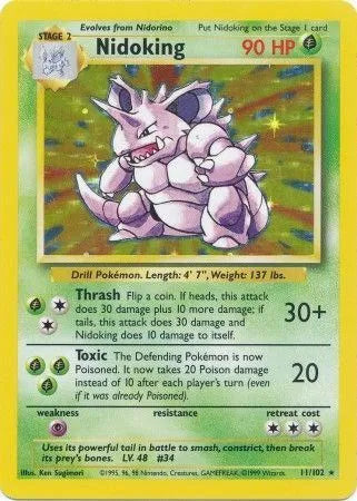 Nidoking Base Set (Unlimited) Holo Rare 11