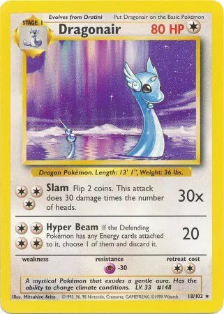 Dragonair Base Set (Unlimited) Rare 18