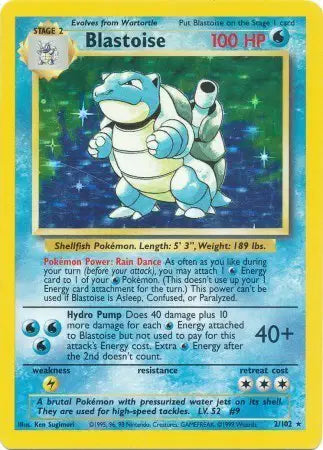 Blastoise Pokemon Holo Rare 2 Base Set (Unlimited)