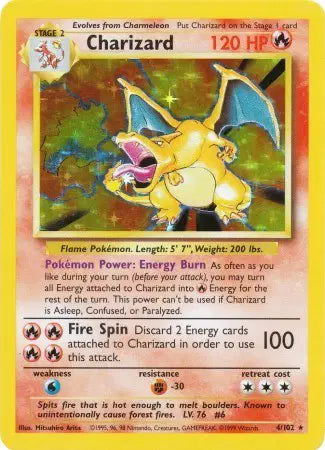 Charizard Holo Rare 4 Base Set (Unlimited)
