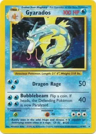 Gyarados Holo Rare 6 Base Set (Unlimited)
