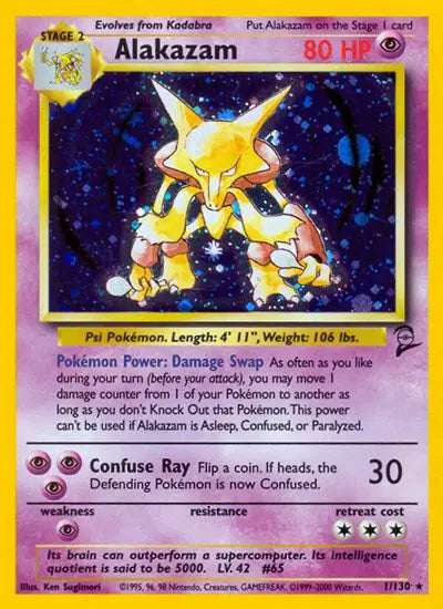 Alakazam Pokemon Holo Rare 1 Base Set 2