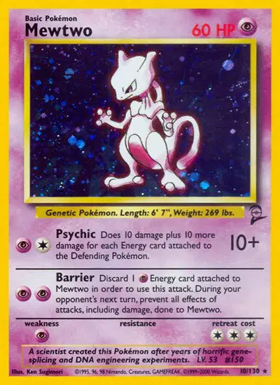 Mewtwo Holo Rare 10 Base Set 2