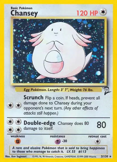 Chansey Holo Rare 3 Base Set 2