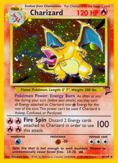 Charizard Pokemon Holo Rare 4 Base Set 2
