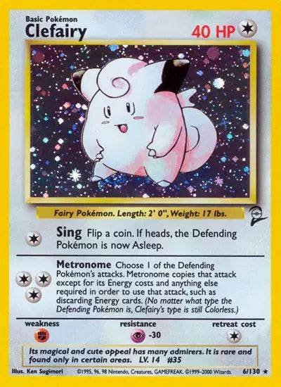 Clefairy Pokemon Holo Rare 6 Base Set 2