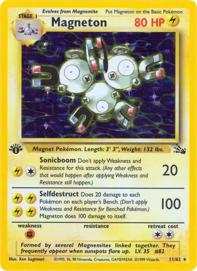 Magneton (11) Pokemon Holo Rare  11 Fossil