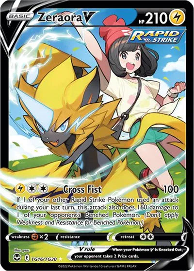 Zeraora V Ultra Rare TG16/TG30 Silver Tempest Trainer Gallery
