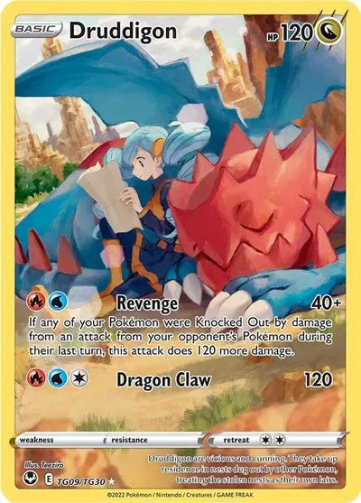 Druddigon Silver Tempest Trainer Gallery Ultra Rare TG09/TG30