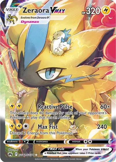 Zeraora VMAX Ultra Rare GG42/GG70 Crown Zenith: Galarian Gallery - Near mint-mint (NM-MT)