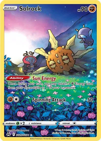 Solrock Crown Zenith: Galarian Gallery Holo Rare GG15/GG70
