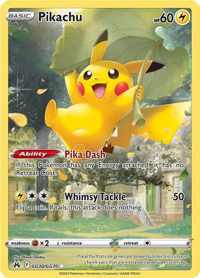 Pikachu Pokemon Holo Rare GG30/GG70 Crown Zenith: Galarian Gallery