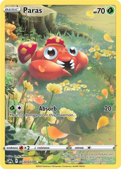 Paras Crown Zenith: Galarian Gallery Holo Rare GG32/GG70