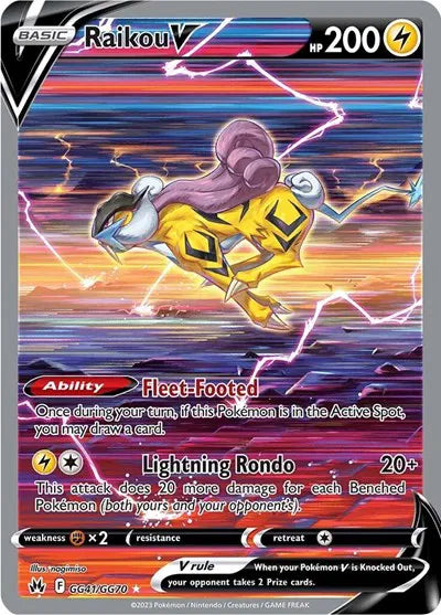 Raikou V Pokemon Ultra Rare GG41/GG70 Crown Zenith: Galarian Gallery