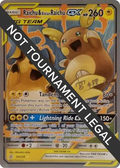 Raichu & Alolan Raichu GX (Haruki Miyamoto) World Championship Decks Ultra Rare 54/236