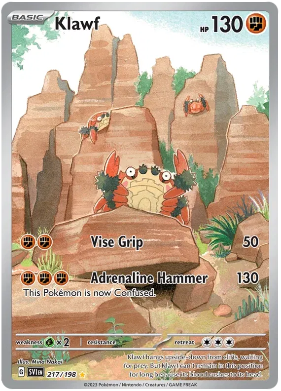 Klawf Pokemon Illustration Rare 217/198 Scarlet & Violet Base Set
