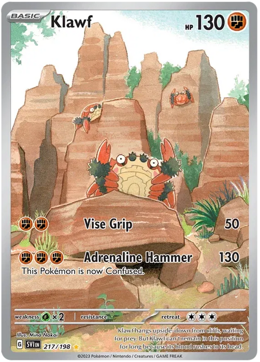 Klawf Pokemon Illustration Rare 217/198 Scarlet & Violet Base Set