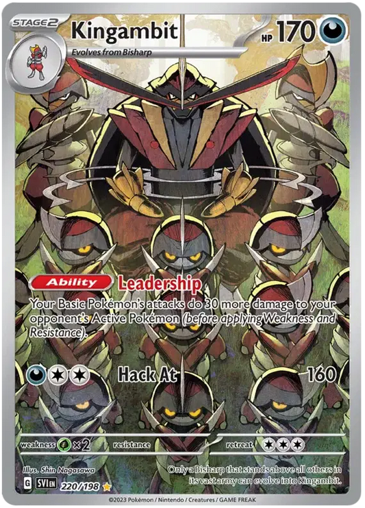 Kingambit Pokemon Illustration Rare 220/198 Scarlet & Violet Base Set