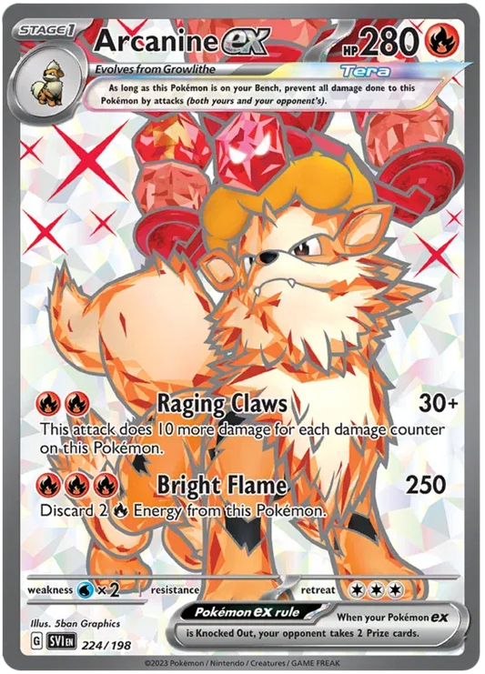 Arcanine ex Scarlet & Violet Base Set Ultra Rare 224/198