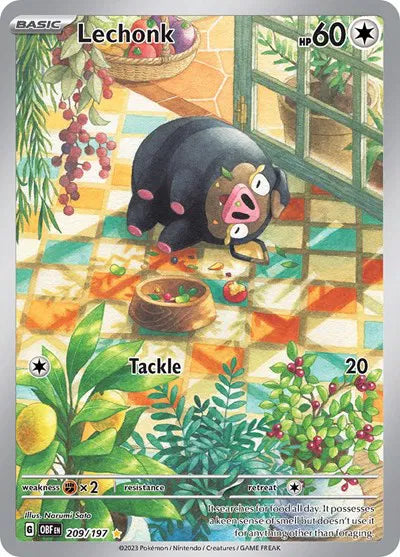 Lechonk Illustration Rare 209/197 Obsidian Flames