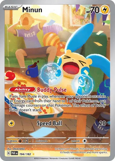 Minun - 194/182 Pokemon Illustration Rare 194/182 Paradox Rift
