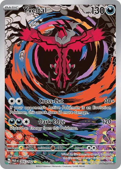Yveltal - 205/182 Pokemon Illustration Rare 205/182 Paradox Rift