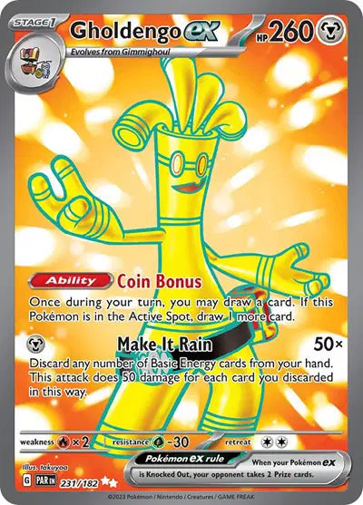 Gholdengo ex Pokemon Ultra Rare 231/182 Paradox Rift