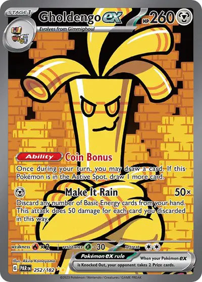 Gholdengo ex Pokemon Special Illustration Rare 252/182 Paradox Rift