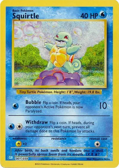 Squirtle Pokemon Classic Collection 001/034 Trading Card Game Classic