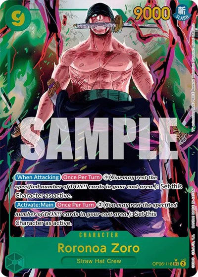 Roronoa Zoro (Alternate Art) OP06-118 Wings of the Captain