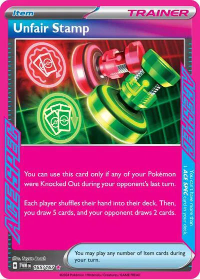 Unfair Stamp Pokemon ACE SPEC Rare 165/167 Twilight Masquerade
