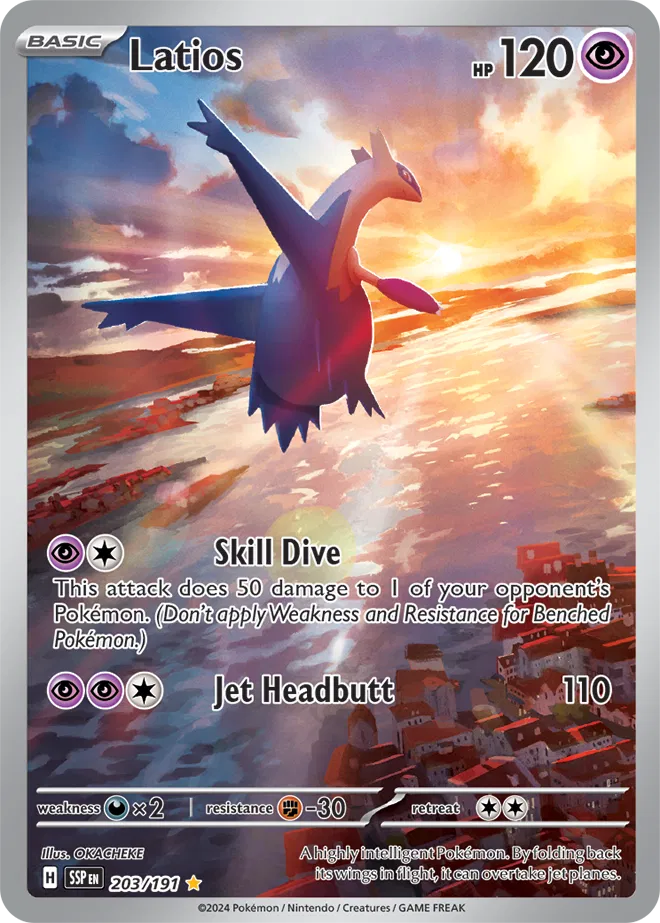 Latios Pokemon Illustration Rare 203/191 Surging Sparks