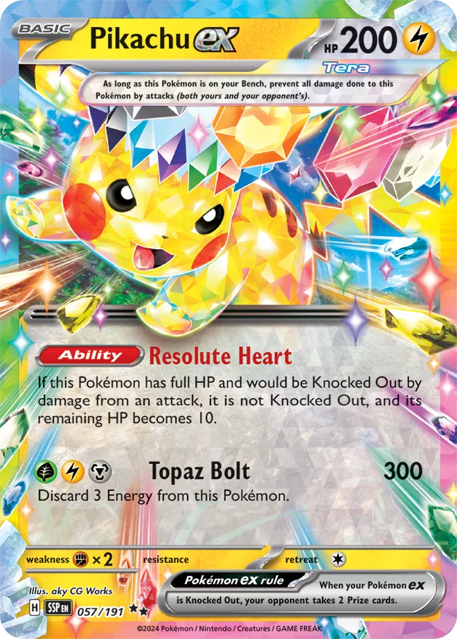 Pikachu ex Pokemon Double Rare 057/191 Surging Sparks