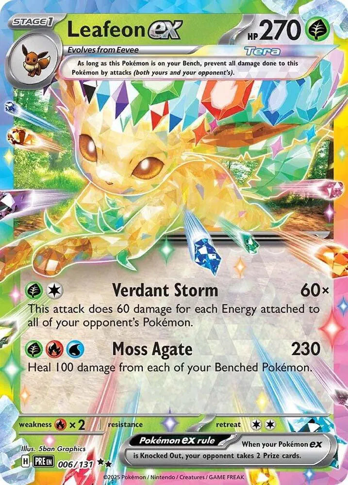 Leafeon ex Pokemon Double Rare 006/131 Prismatic Evolutions