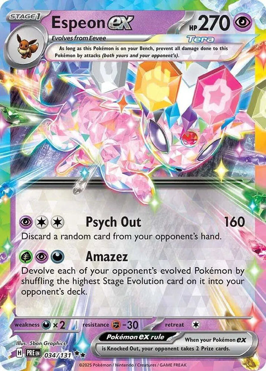 Espeon ex Pokemon Double Rare 034/131 Prismatic Evolutions
